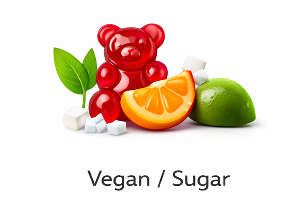 Vegan gummies with sugar